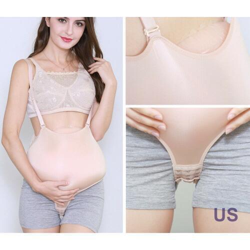 Silicone Tummy Rompers Woman Pregnant Prop 1500g 3-4 Months Belly Synthetic Leather Belly Fat