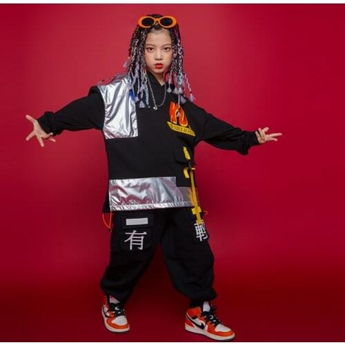 Sudadera con capucha para niños de hip hop, ropa de calle, pantalones cortos de camuflaje táctico, vestido de Jazz para niños