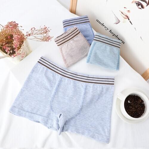 2020new Cotton Underwear Men Striped Boxers for Men U Design Mens Boxer Briefs Underpants Modal Panties One Size Solid Shorts