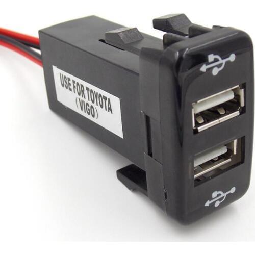 DC12V 2.1A 2.1A dual USB charger socet for Toyota car FAST charger adapter 22x33mm 20x40mm