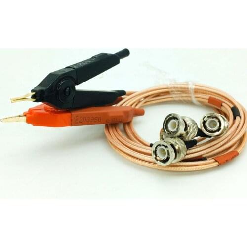 1 set 4 BNC TO LCR Kelvin Alligator clip RG316 Pigtail cable Alligator clip for Meter Wires Oscilloscope 50cm 19"