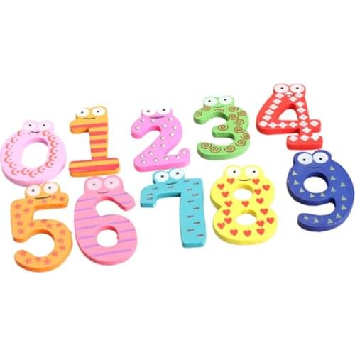 10PCS Cute Numbers Wooden Fridge Magnetic Animal Sticker Figure Toys HFing