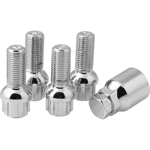 5x Iron Wheel Locking Bolt Fit for VW GOLF Passat Scirocco Touran M14x1.5, Spare Attachment Fittings