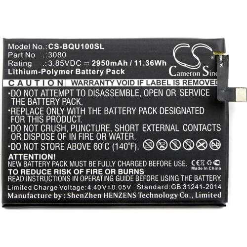 Cameron Sino 2950mAh battery for BQ Aquaris U Lite Plus 3080 Mobile, SmartPhone Battery