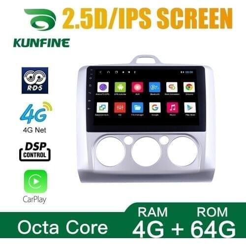 Octa Core 1024*600 Android 10.0 Car DVD GPS Navigation Player Deckless Car Stereo for FORD Focus 2004-2011 Headunit Radio