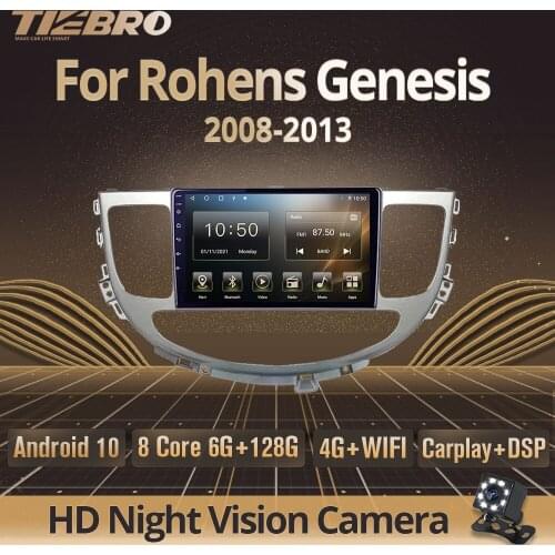Tiebro 2DIN Android10 Car Radio For Hyundai Rohens Genesis 2008-2013 2Din Android Car Audio Stereo Receiver Android Auto Carplay