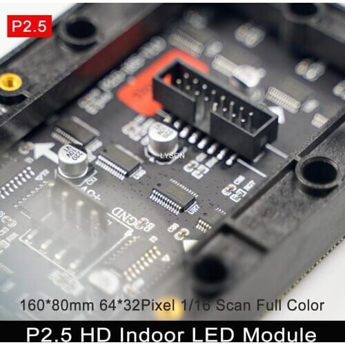 Free Shipping 160*80mm 1/16 Scan Indoor SMD 3in1 RGB Full Color P2.5 LED Module for Interior Video Display Screen