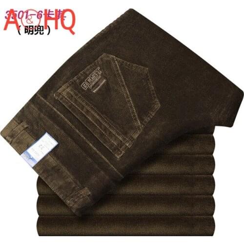 Autumn winter Corduroy pants men business casual pants loose elastic straight pants thicken corduroy trousers