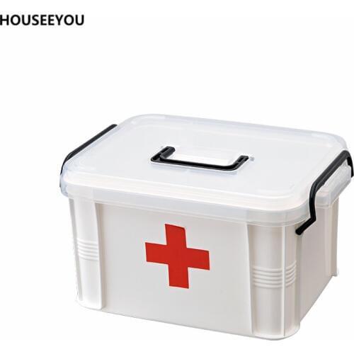 Household Plastic Storage Boxes Health Care First Aid Kit Child Small Medicine Storage Boxes & Bins Home Storage Supplies