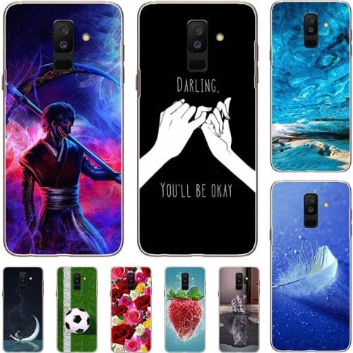 For Samsung Galaxy A6 Plus 2018 A605 A6+ A6plus A600 Case Cartoon Pattern Soft TPU Cover Coque Animal Flower Shell