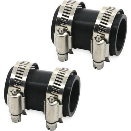 1" id by a round 2" long Silica Gel High Temp Exhaust Pipe Couplings Clamps For Yamaha Banshee all years Black ATV UTV Bike