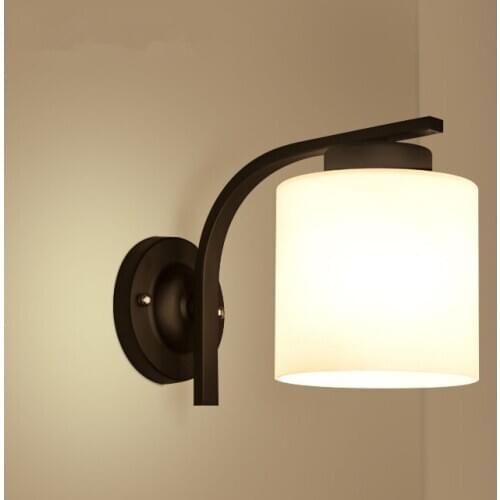 Europe classic white glass wall lamps American rural indoor E27 LED lights for dining room&bed room&porch&aisle&corridor TM014