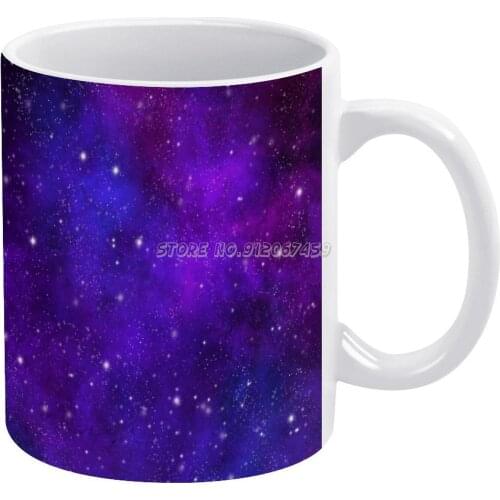 Purple Coffee Mugs 330ml Creative Travel Mug and Cup Office Drinkware Mugs Tazza E S L Purple Blue Pink White Stars Night Dark