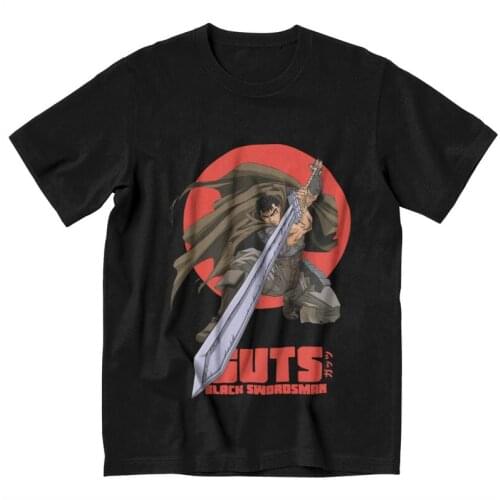 Berserk Tshirts Men Stylish Tee Tops 100% Cotton T Shirt Short Sleeve Gatsu Otaku T-shirts Gift Idea Clothing