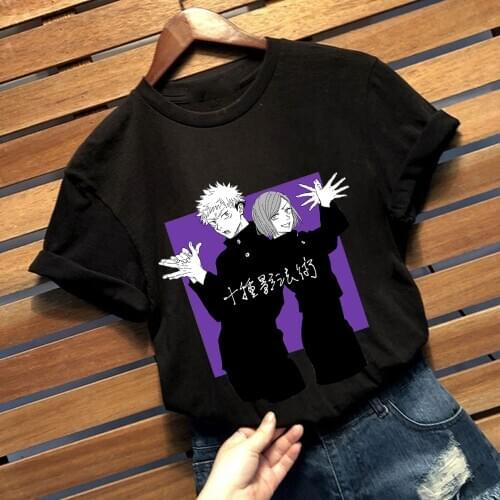 Jujutsu Kaisen T-shirt Casual Short Sleeve Satoru Gojou Nobara Kugi Yuuji Itadori Tee Men Tops