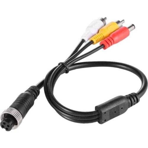4P Aviation Head Female Plug to 2RCA DC Male Cable Video Extension Adapter Adapter Cord Wire for CCTV Microphone Security DVR