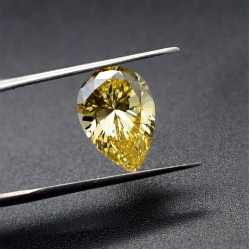 Grade AAA Light Yellow Cubic Zirconia Pear Shaped Gemstone Teardrop Cut Cubic Zirconia Multiple Sizes to Choose GZ48