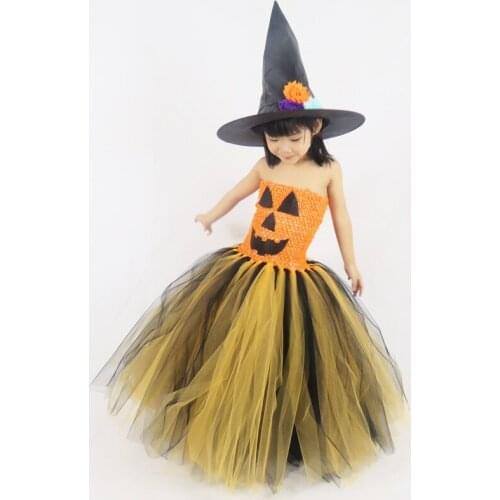 Halloween Costumes for Children Orange and Black Tutu Dresses for Halloween Party Photograph Toddler Baby Girls Cosplay Dresses