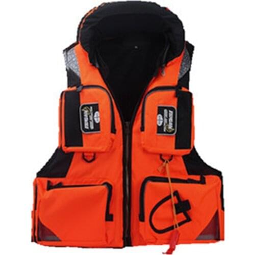 M-XXL Professional Life Jacket Vest Fishing Polyester Adult Safety Life Jacket Survival Life Vest Swimming Boating Drifting