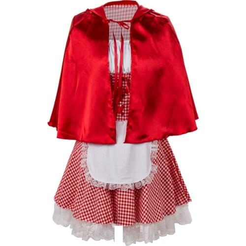 Little Red Riding Hood Princess Costume For Women Halloween Party Cosplay Dress Up Adult Disguise Female