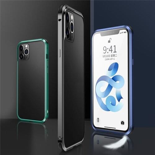 Metal Cooling Phone Frame Bumper Protective Case for iPhone 12 /12 mini /12 Pro /12 Pro max Shell Cover With Frosted Back Plate