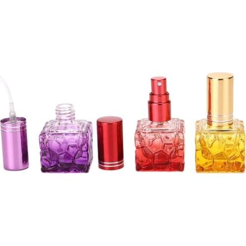 10ml Refillable Spray Bottle High Grade Parfum Atomizer Pump Colorful Portable Travel Bottle Cube Glass Perfume Vial 25pcs/lot