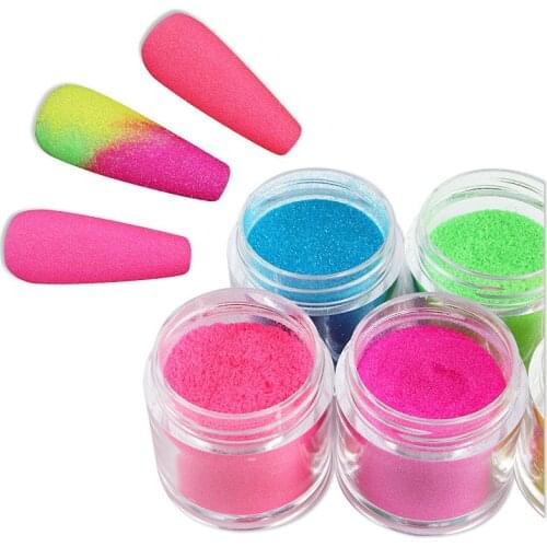 Neon Glitter Nails Art Sugar Powder Snow Candy Nail Pigment Dust Nail Decorations UV Gel Polish Manicure Nail Glitter Sequins