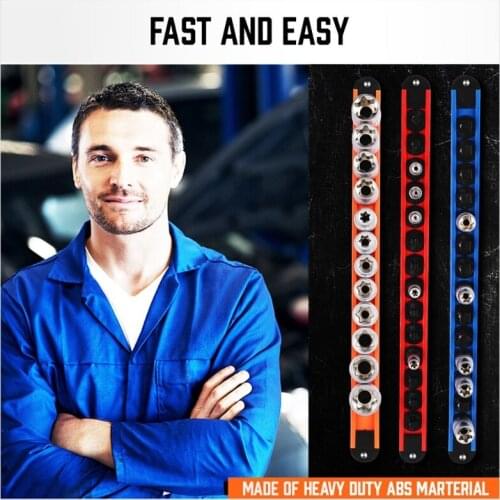 Portable Socket Organizer, 1/4” x 28 Clips, 3/8” x 28 Clips, 1/2” x 24 Clips