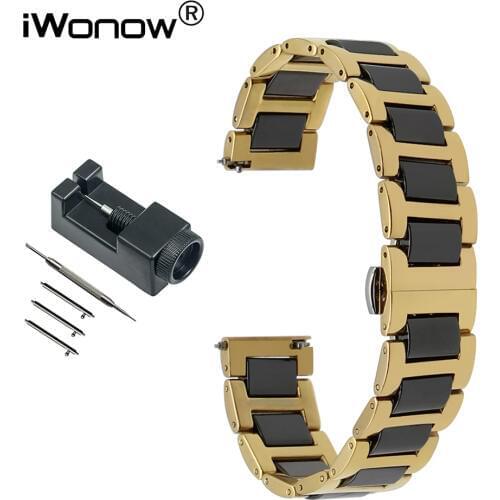 Ceramic + Stainless Steel Watchband for Longines Master Conquest Flagship Quick Release Band Watch Strap 12 14 16 18 20 22mm
