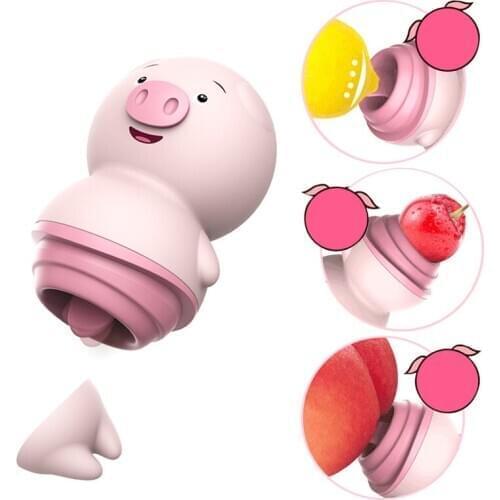 Секс Tongue Licking Vibrator Vagina Clitoris Stimulator 6 Modes Nipple Massager Sex Toys For Woman Female Cute Pig Masturbator