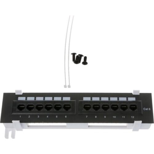 Network Tool Kit 12 Port Cat6 Patch Panel Rj45 Networking Wall Mount Rack Mount Bracket