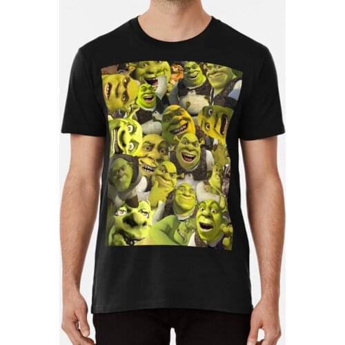 Shrek Collage T Shirt Shrek Collage Life Love Funny Green Dreamworks Donkey Meme Memes