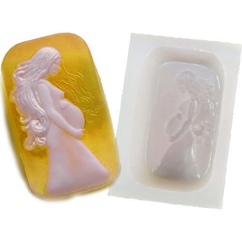 PRZY TS0106 Pregnant Woman Soap Mold DIY Handmade Soap Mould Mother Silicone Mould Silicone Rubber Eco-friendly