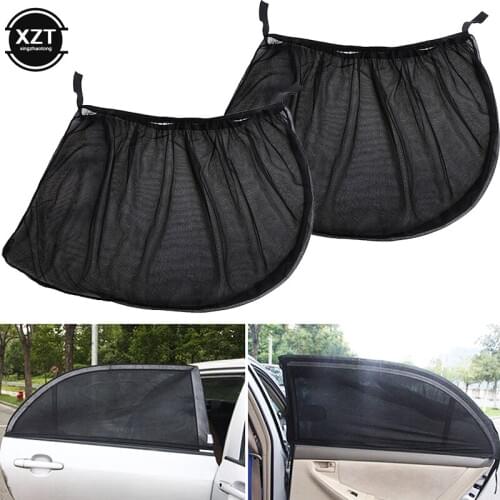 2Pcs Car window anti-mosquito net screen screen anti-mosquito car curtain sunshade ventilation car screen net cover ventilation