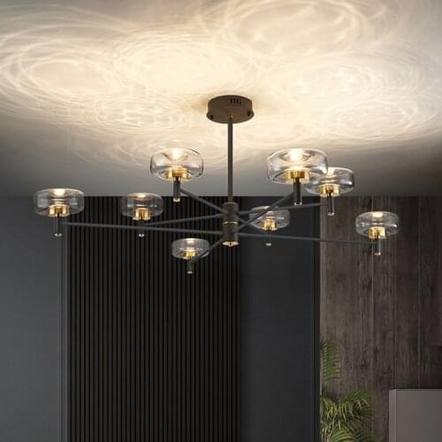 Modern Simple LED Chandelier For Dining Living Room Creative LED Hanging Lamp Bedroom Lobby Adjustable Glass Lighting Fixtures