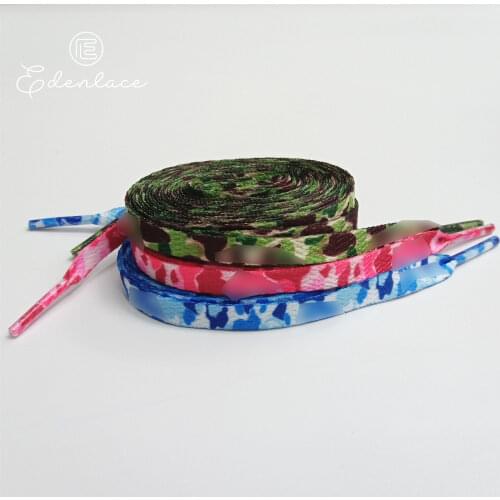 Sublimation Shoelace Print Shoelaces Camouflage Flat Shoe Laces Pink Blue Printing Bootlaces Heat Transfer Shoestring