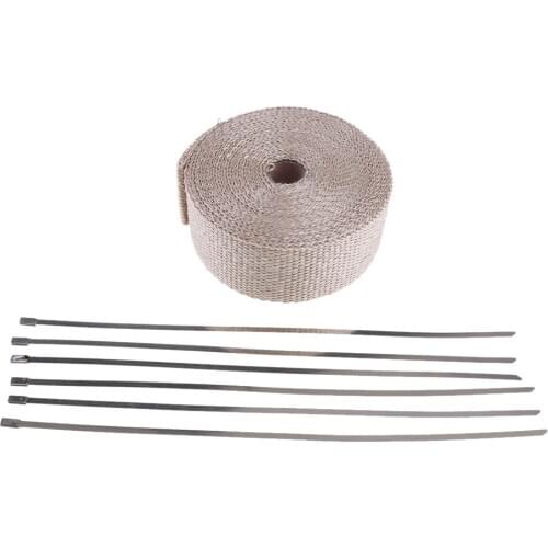 Heat Wrap Shield Insulation Exhaust Manifold Pipe W/ Ties 10m*5cm*2mm