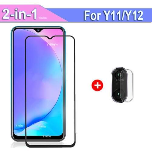 2 in 1 Camera Len Tempered Glass For Vivo Y11 2019 Glass On For Vivo Y12 Y17 Screen Protector Protective Film Vi Vo Y 11 12 17