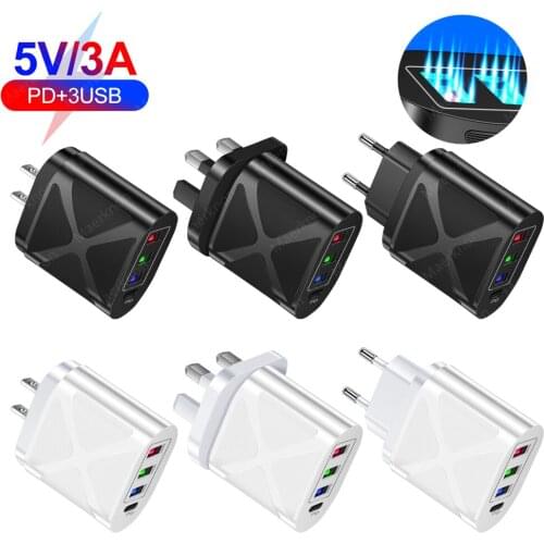 Cargador USB 5V3A de carga rápida 3,0, PD, tipo C, para iPhone 12, 11, Xiaomi, Samsung, cargadores de pared para teléfono móvil