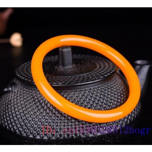 Yellow Jade Bangle Bracelet Jadeite Gifts Jewelry Amulet Natural Chinese Carved Fashion Charm