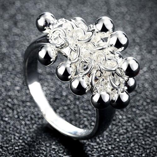 Brand New 925 Sterling Silver Smooth Round Bead Rings For Women Romantic Lover Women Rings For Female