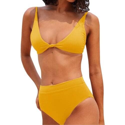Swimsuits women 2021 Hight Waist Halter Bikini Set Two Piece Thong bikini two-piece swimwear Push Up Cut tankini bikini femme