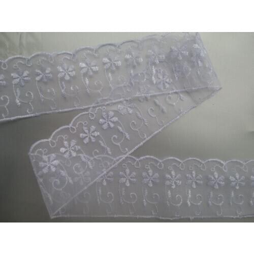 1 Pcs 15 Yard white Embroidered Net Lace Fabric Trim Ribbon Wedding Craft For DIY Handicraft Home Party Decorations