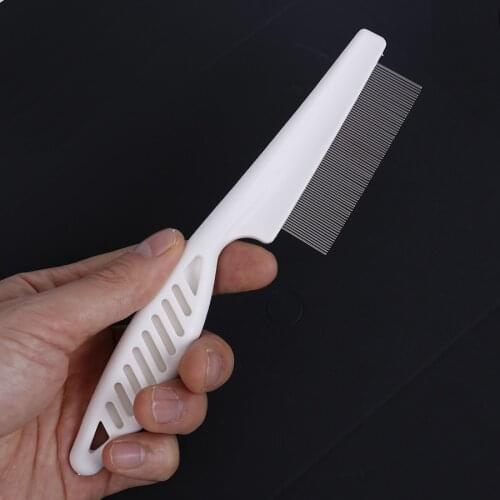 1PC Big Size 0.5mm pitch Pet Fleas lice clean Comb Dog Cat Stainless Pin Grooming Brush Tool