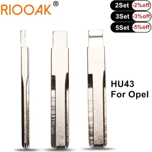RIOOAK 10 Pcs/Lot Metal Car Flip Blank Car key Blade lishi HU43 for Opel Astra Zafira Frontera Omega Vectra For KD VVDI Remote
