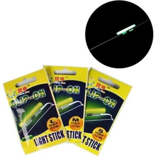 20Pcs Night Fishing Float Luminous Fluorescent Tip Light Holder Effect Fishing Tackle Accessory Lure Light Sticks Clip-On Rod