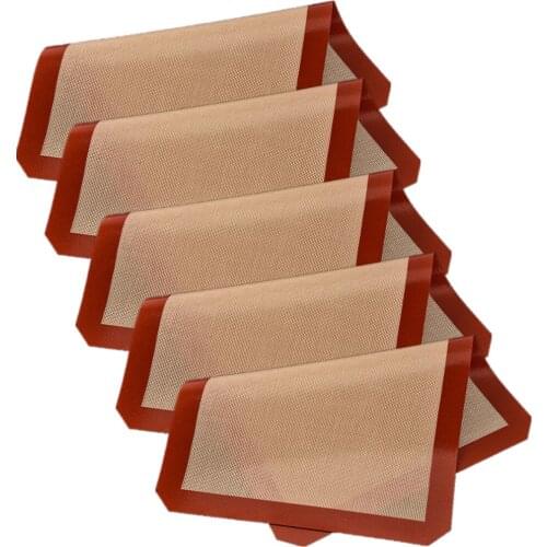 5pcs 38.5cm * 33cm BBQ Grill Mat Barbecue Baking Non-stick Pad Reusable Cooking Plate Grill Mat Tools Outdoor Party Supplies