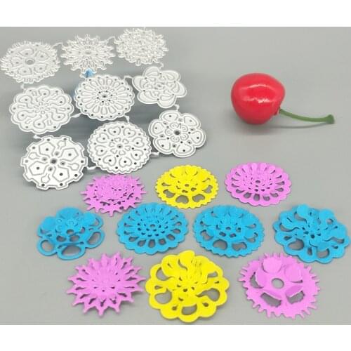 9 hollow round flower metal cutting molds for scrapbook album decoration DIY handmade art
