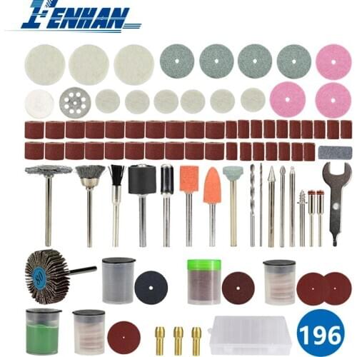 196pcs Abrasive Tools For Sanding Grinding Engraving Rotary Tool Accessories Set For Electric Mini Drill Kit Polishing Tools