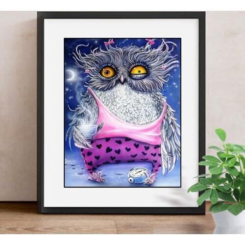 Diamond Mosaic Owl Resin Drill Crystal Diamond Painting Full Drill Square Animal Diamond Embroidery Cross Stitch Gift